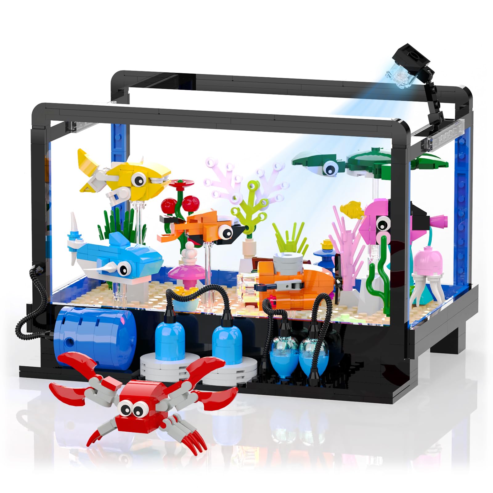 Amazon.com: Tenhorses Fish Tank Building Block Set, Lighting